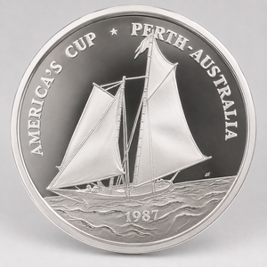 America's Cup Perth Australia 5 Troy Oz .999 Silver 1987 Proof $25 Co