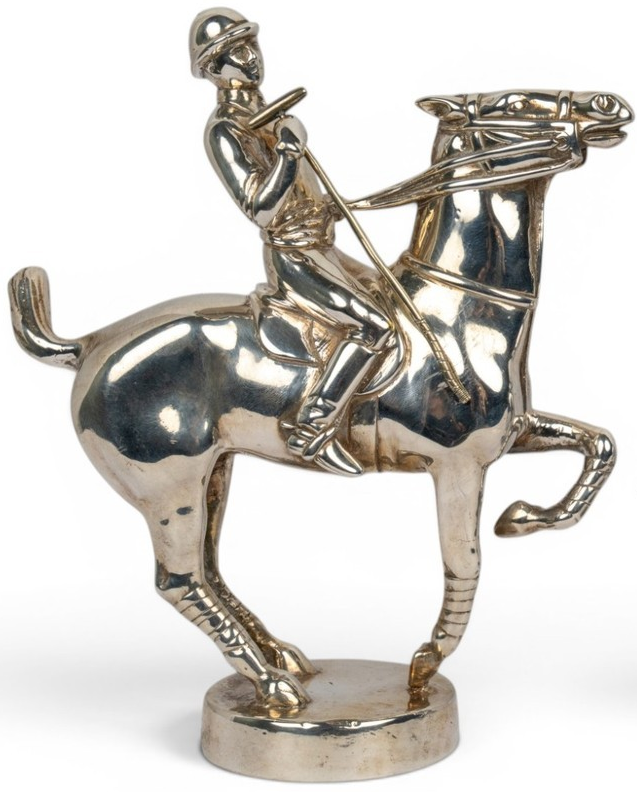 Silver-Plated English Polo Player Car Mascot