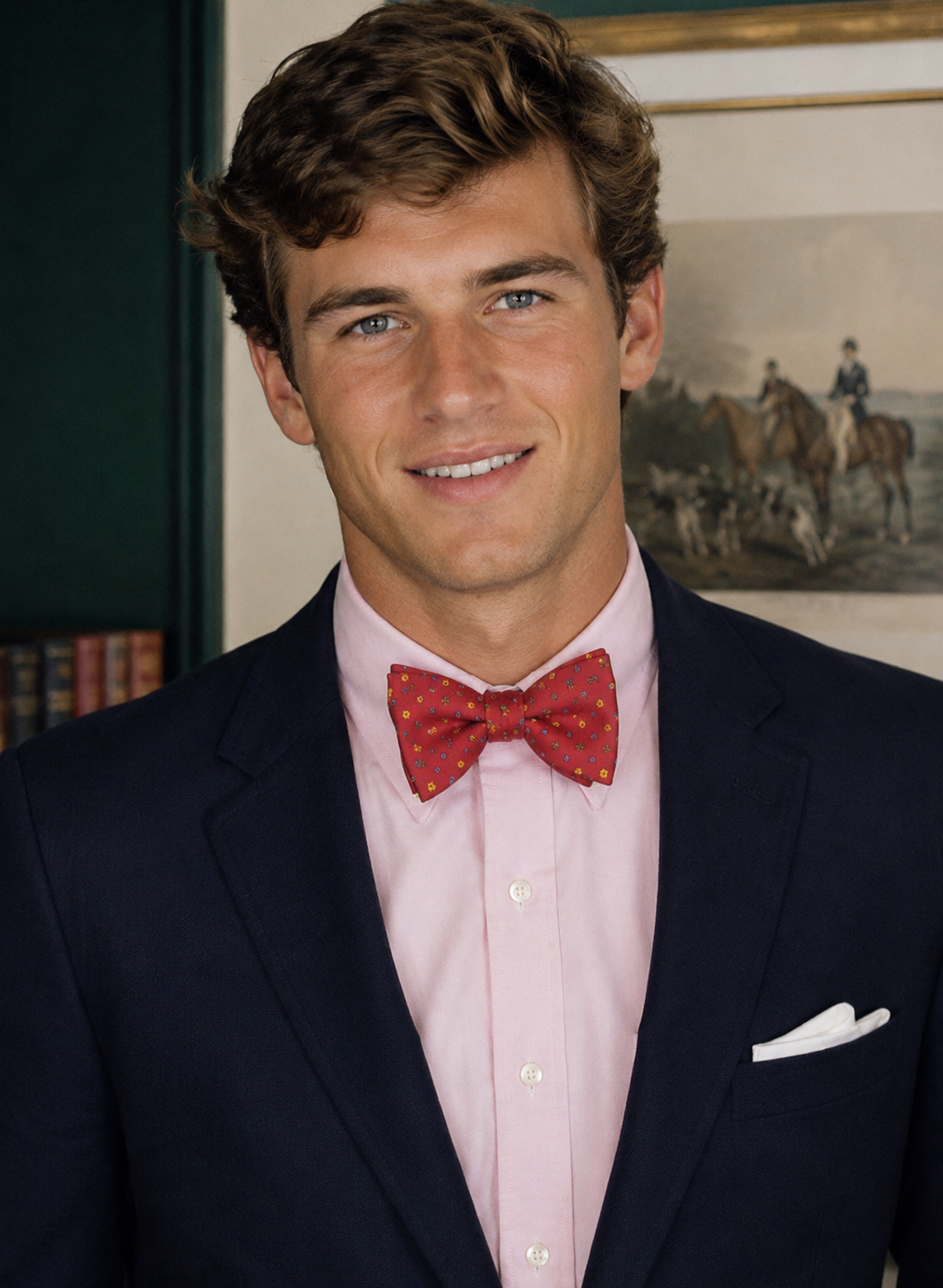 J. Press Red Foulard Silk Bow Tie