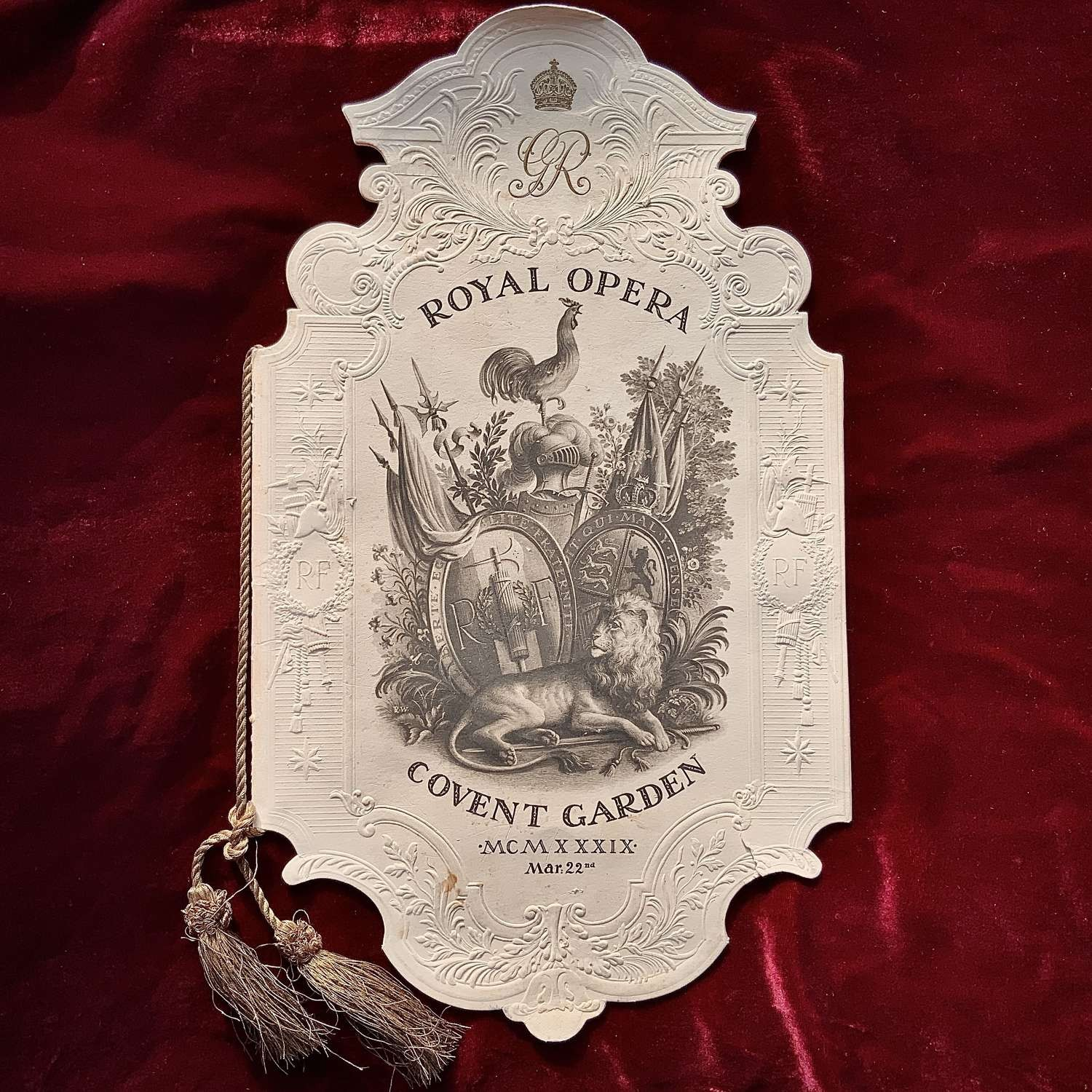 Royal Gala Performance at Royal Covent Garden Programme w/ Rex Whistler Design, 1939