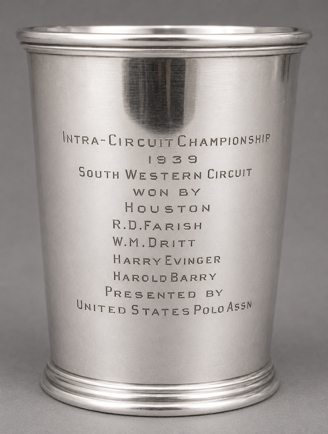 Sterling Mint Julep c1939 Polo Cup