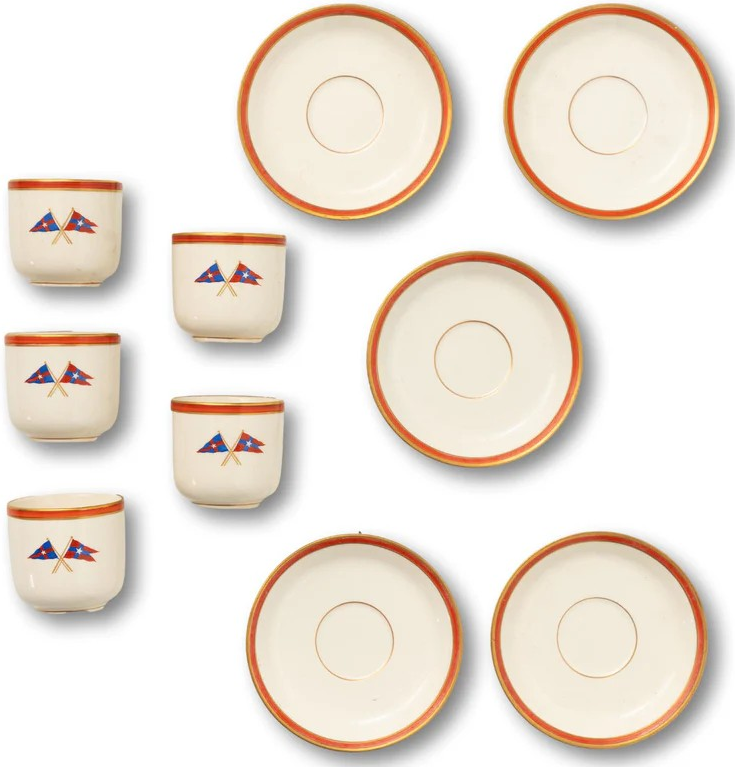 Set x 5 New York Yacht Club x Corinthian Yacht Club Demitasse Cups & Saucers