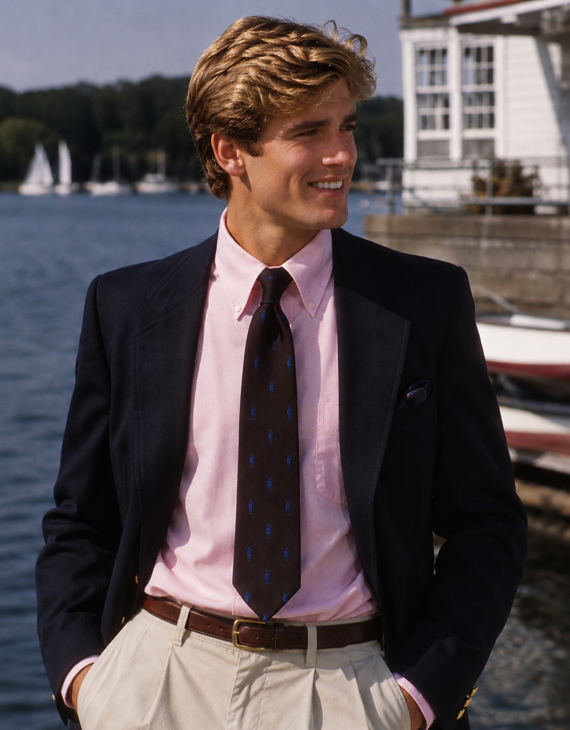 Chipp Brown w/ Blue "Donkey's Ass" Novelty Print Club Tie