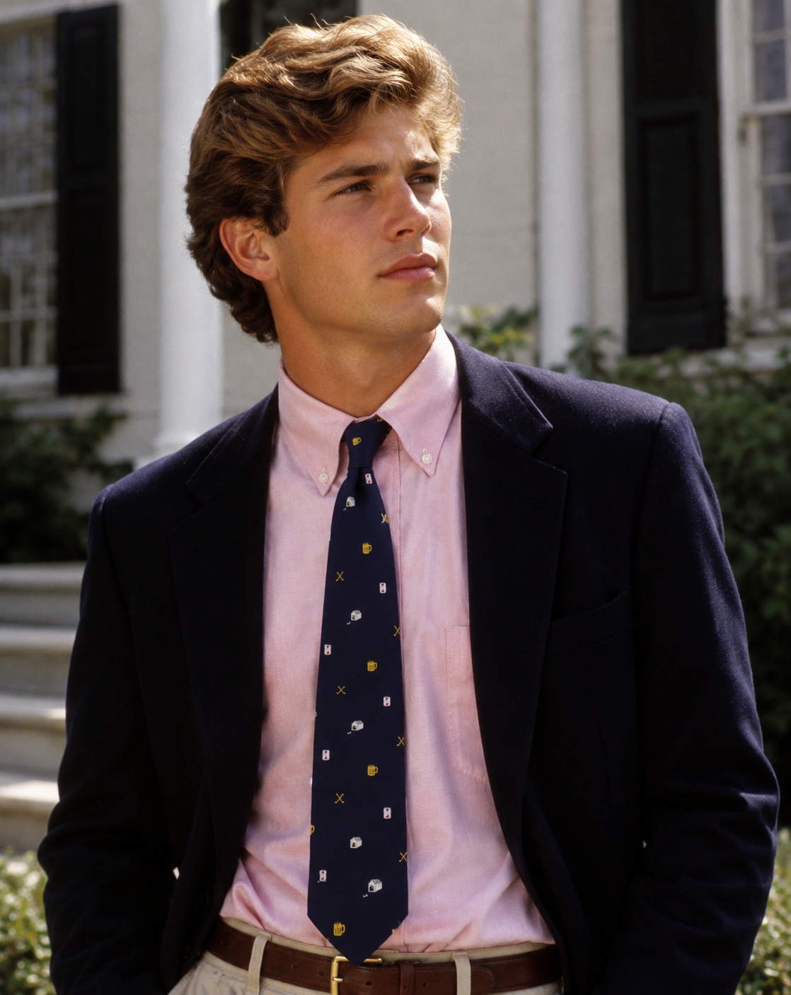 "Trimingham's Bermuda Navy Five Vices x Peek-a-Boo Club Tie"