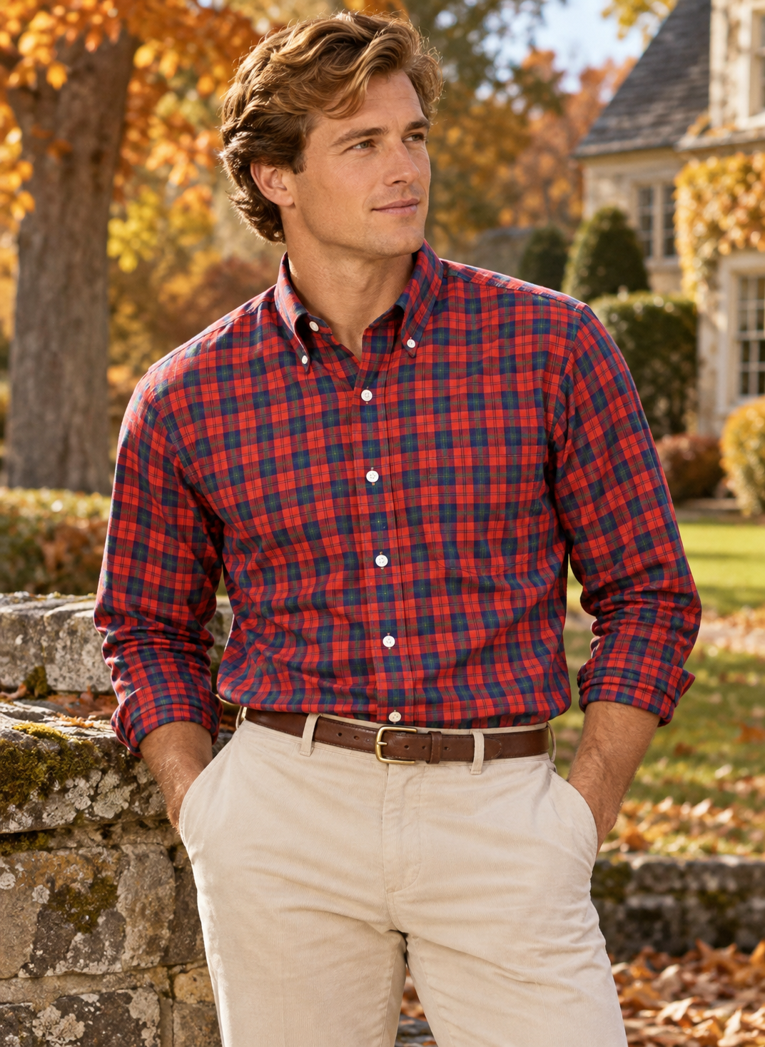 Brooks Brothers Red/ Green Tartan Plaid Broadcloth B/D Shirt Sz 17-R (NWT)