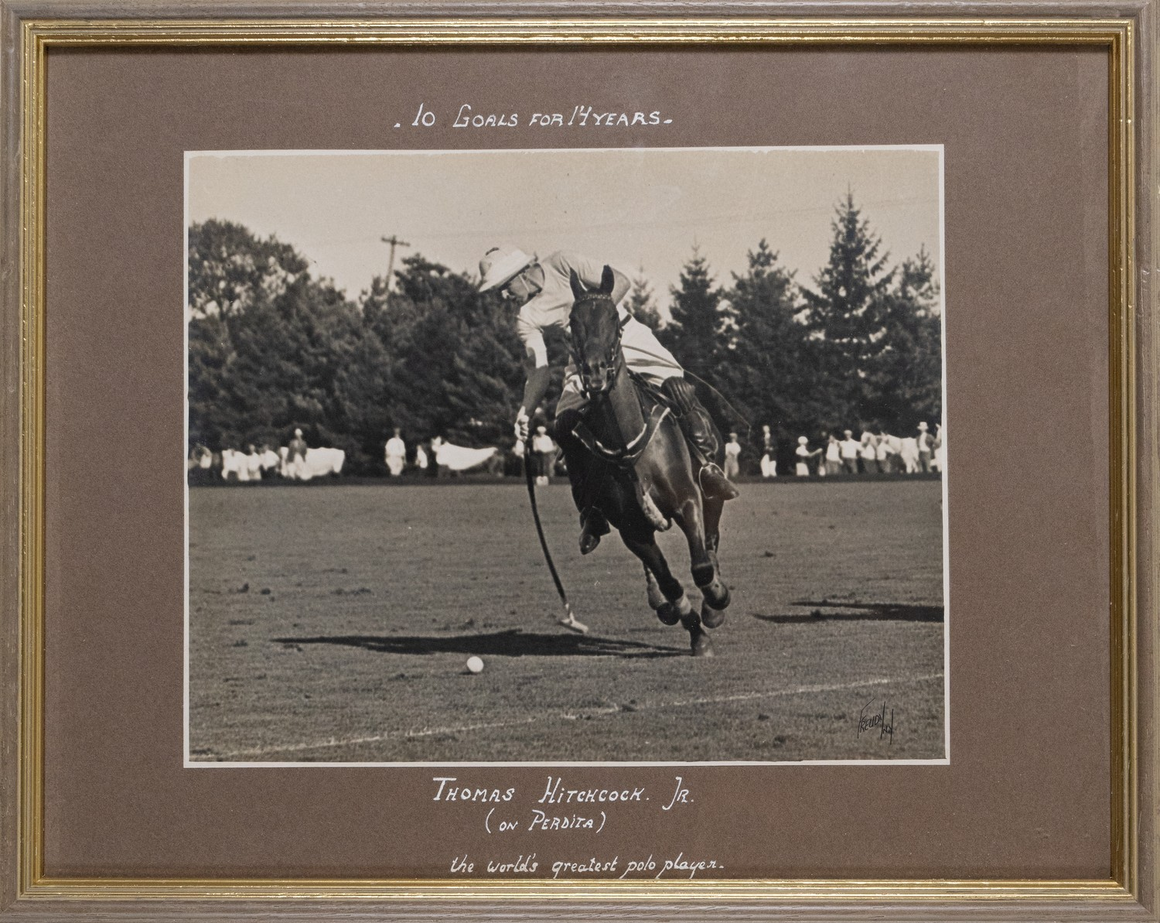 Thomas Hitchcock, Jr (On Perdita) The World's Greatest Polo Player 10 Goals for 14 Years c1930s B&W Photo