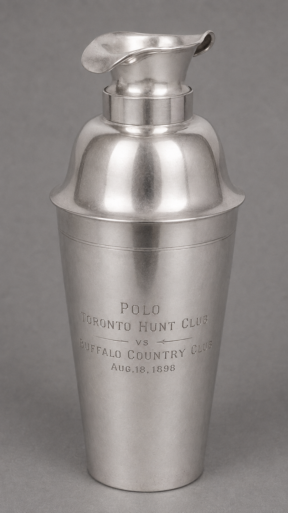 "Polo Toronto Hunt Club vs Buffalo Country Club 1909 Sterling Silver Cocktail Shaker"