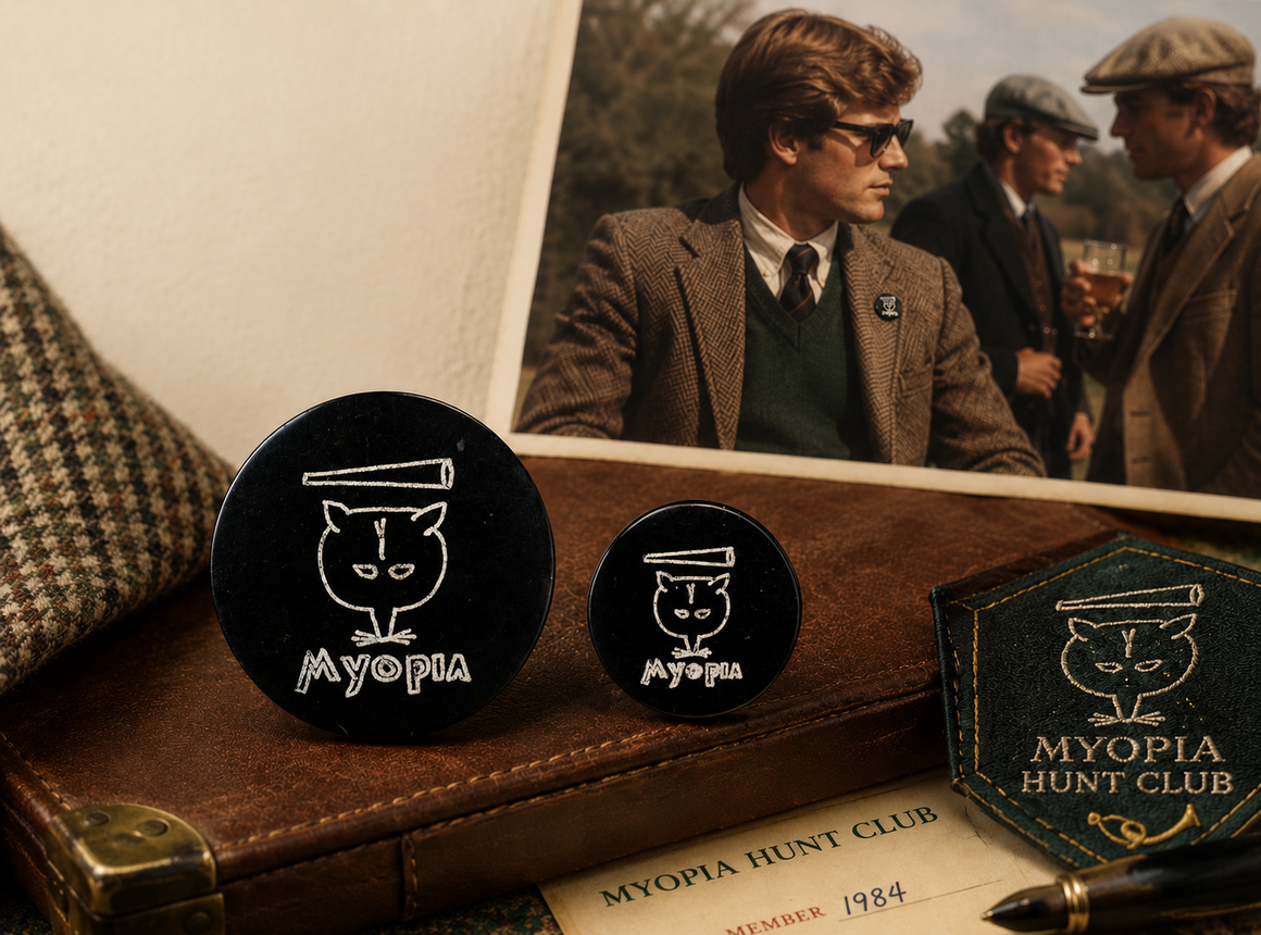"Set x 2 Myopia Hunt Club Black Horn Buttons"