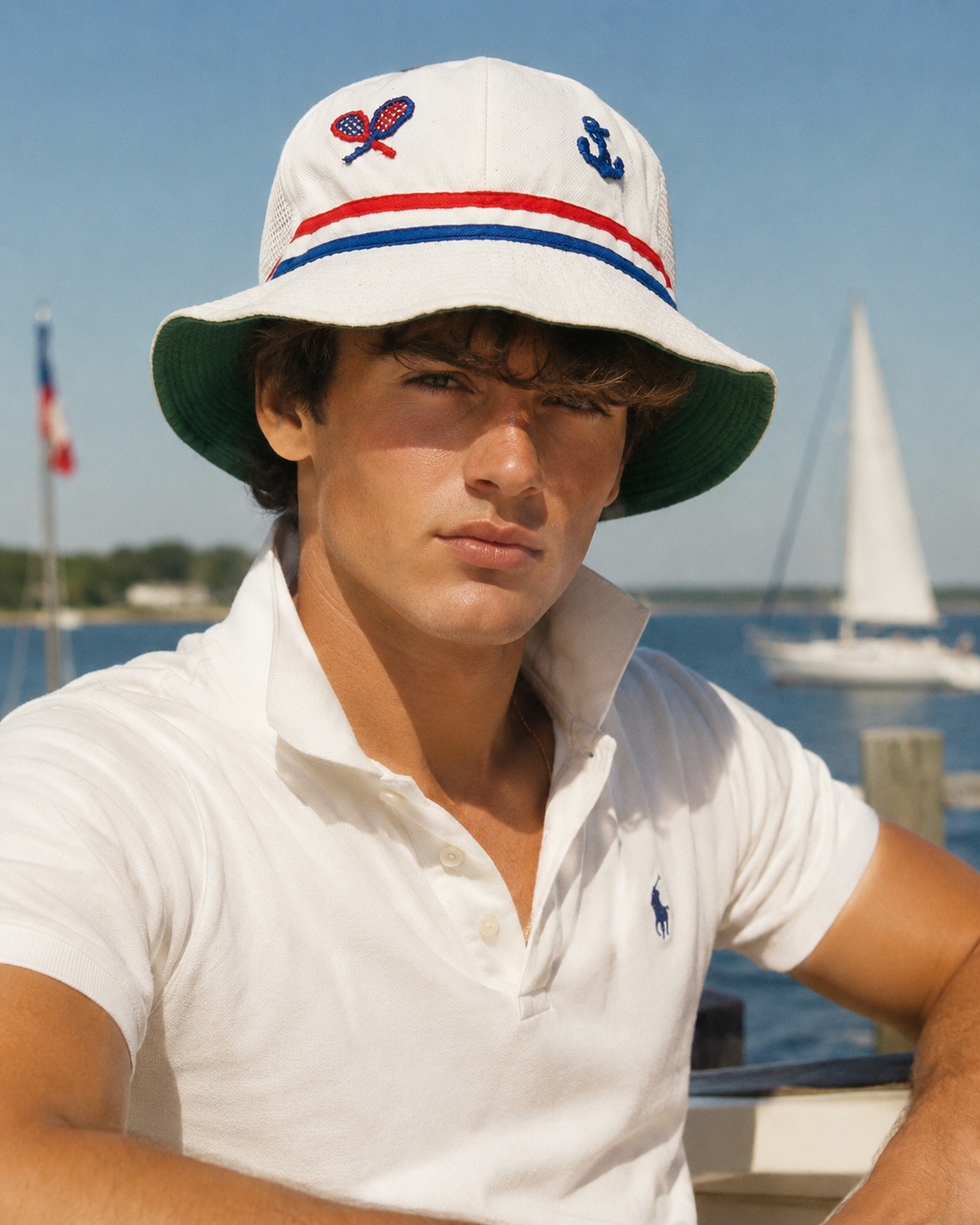 Tennis & Yacht Club Summer White Bucket Hat