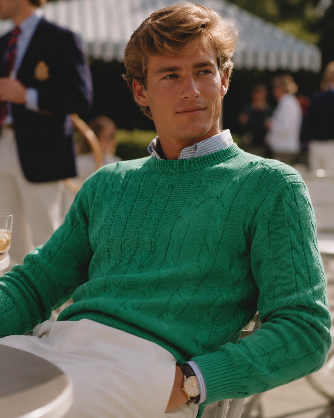 Brooks Brothers Supima Cotton Kelly Green Cable Crewneck Cotton Sweater Sz XXL (NWT)
