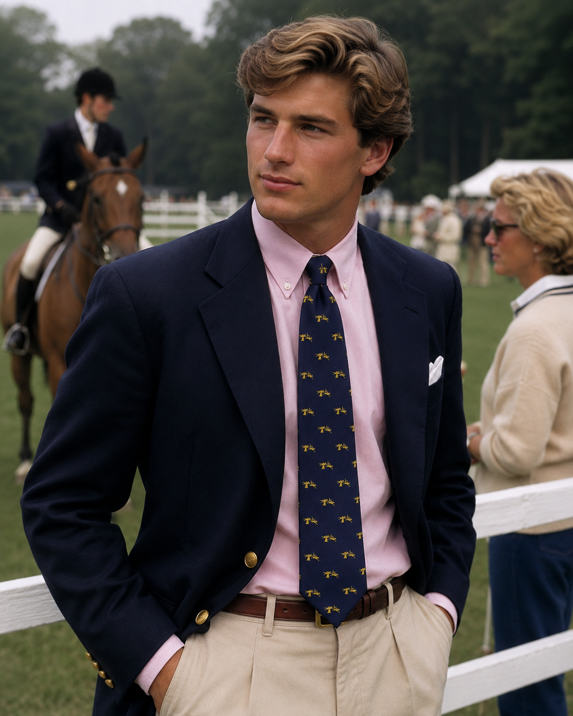 National Steeplechase Association Navy Silk Member's Club Tie