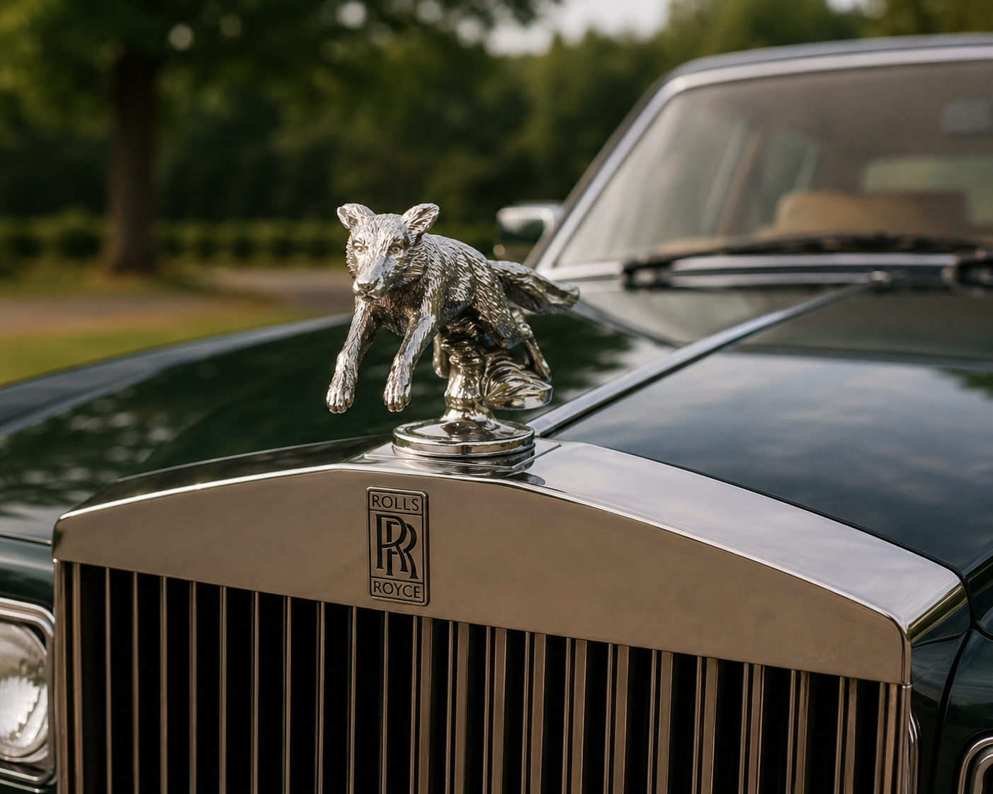 English Running Fox Chrome Car Mascot (SOLD)