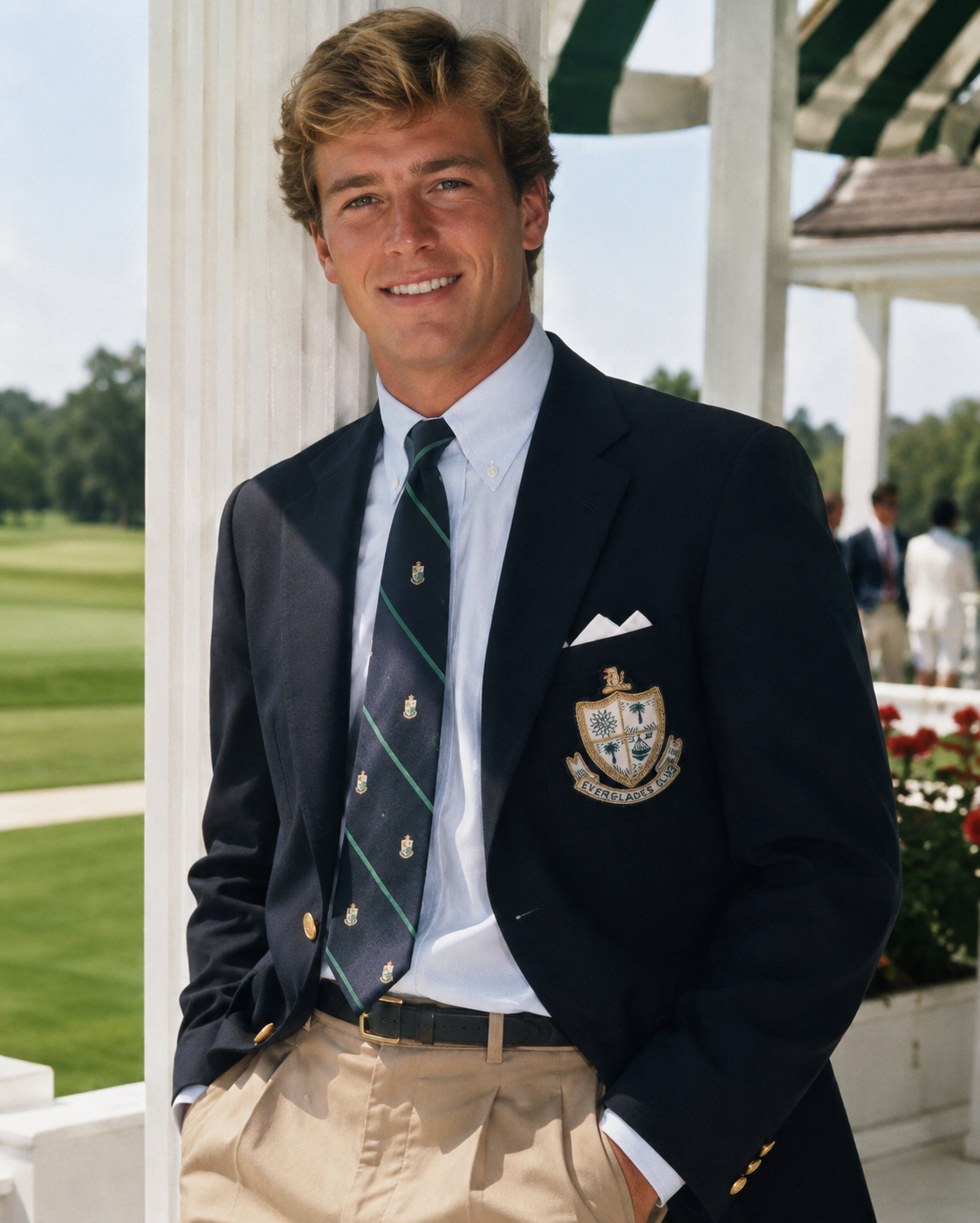 "The Everglades Club Palm Beach Silver Bullion Blazer Badge"