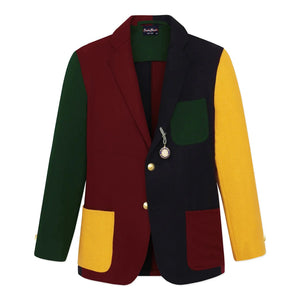 "Rowing Blazers Colorblock Flannel Jacket-Navy/ Red/ Yellow/ Green" Sz 46L
