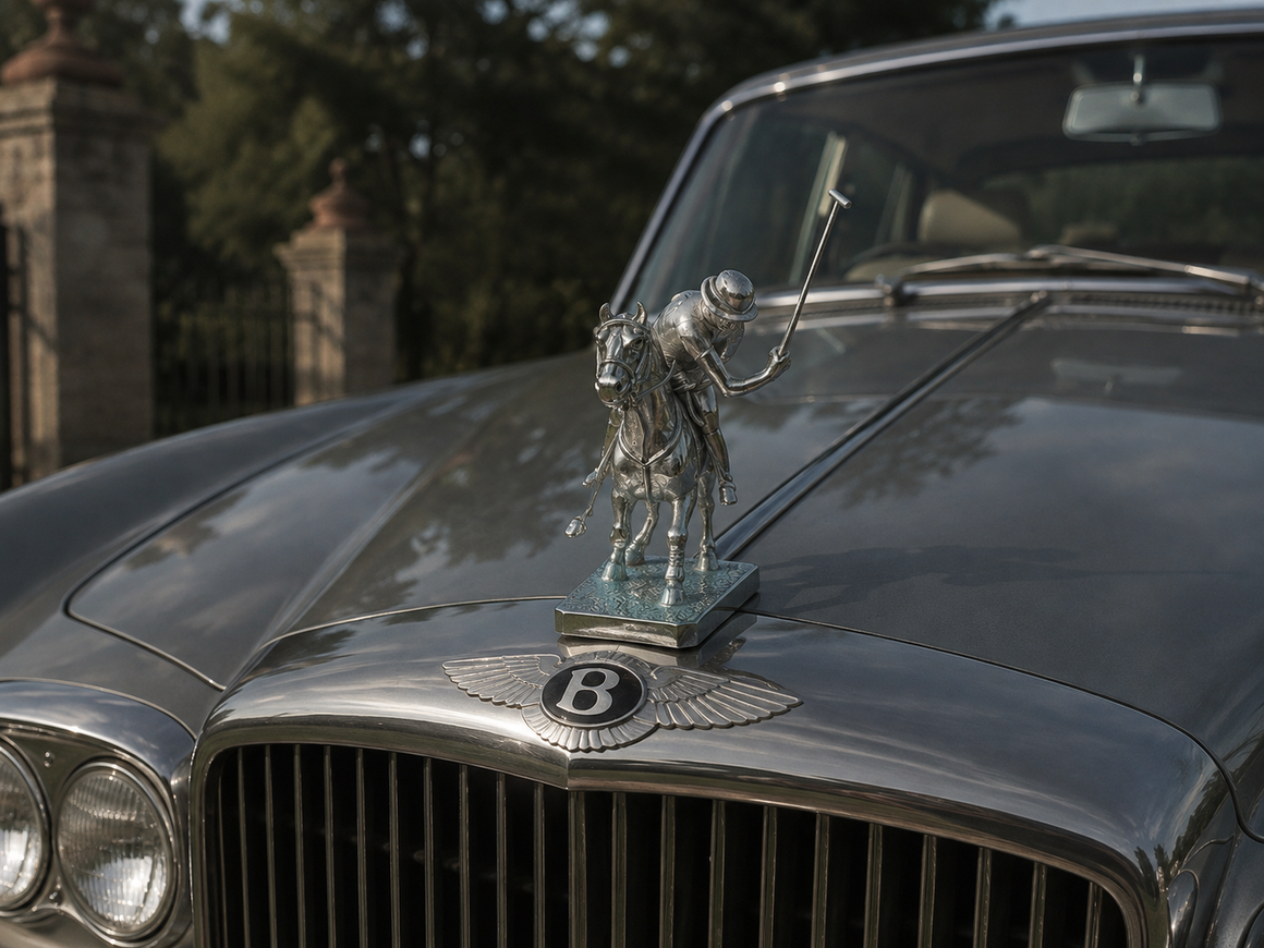 Lejeune Chrome Plated Polo Player Car Mascot