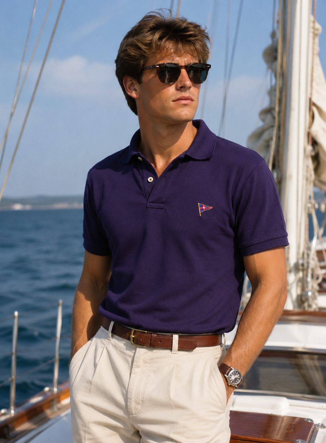 "New York Yacht Club Navy Cotton Pique Polo Shirt" Sz: XL (NWOT)
