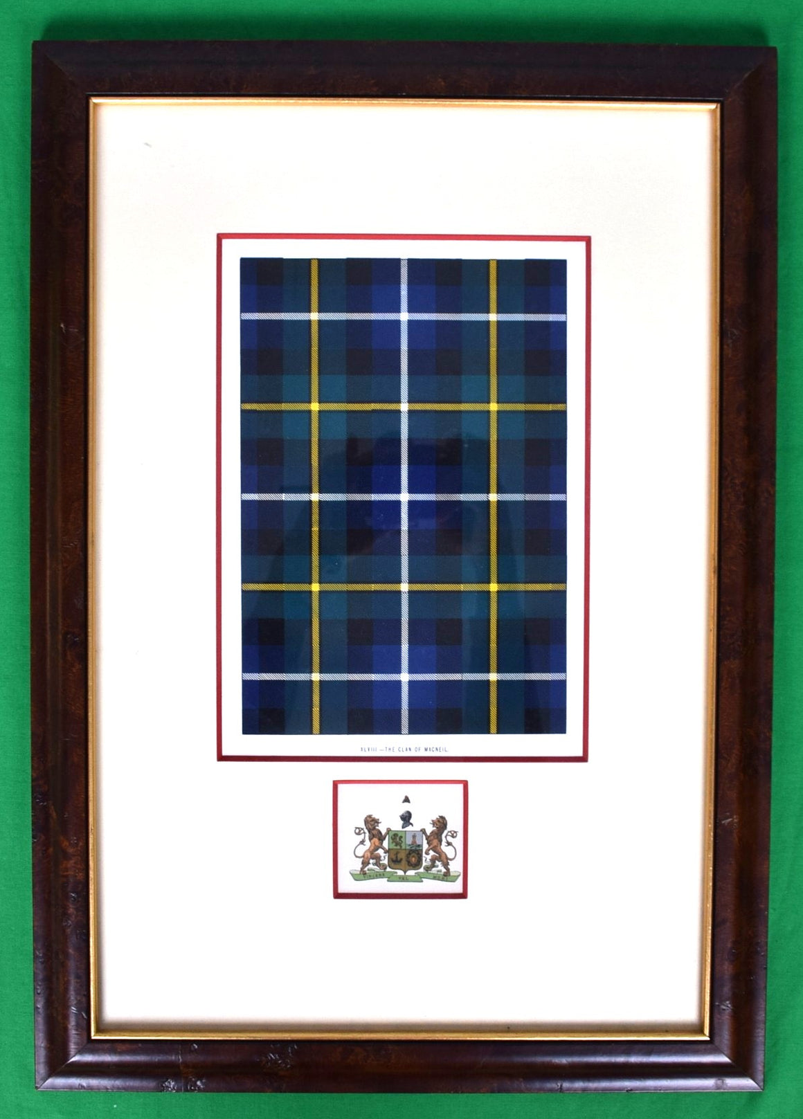 "The Clan of MacNeil XLVIII Framed Tartan/ Coat-of-Arms" Provenance: The Susie Hilfiger Collection