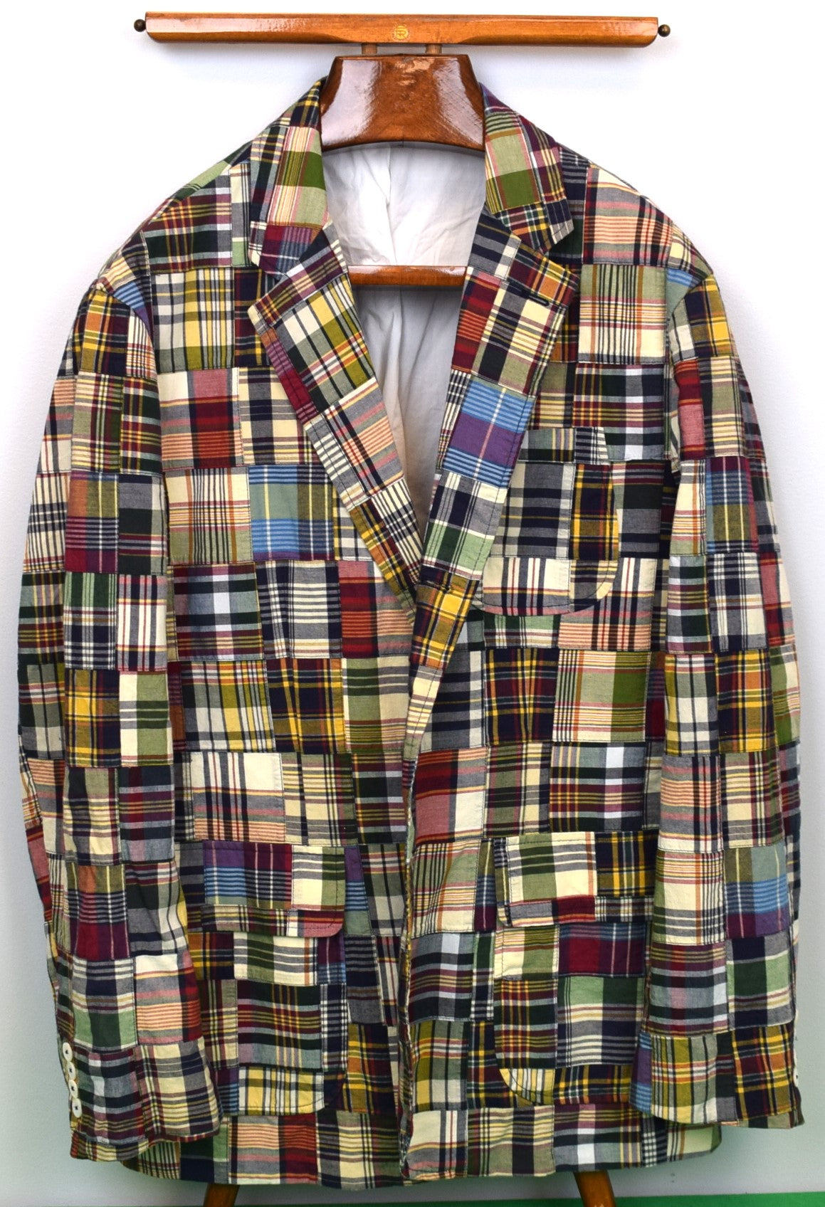 Polo Ralph Lauren Patch Madras Sport Coat Sz XXL