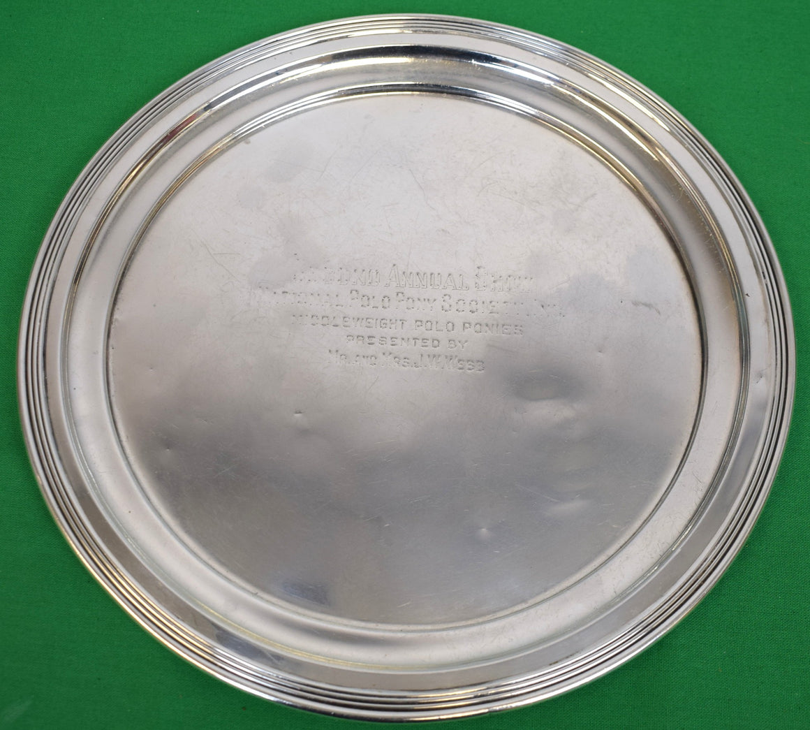 Second Annual Show National Polo Society, Inc. Middleweight Polo Ponies Presented By Mr. And Mrs. J. Watson Webb 1919 Sterling Polo Trophy Plate