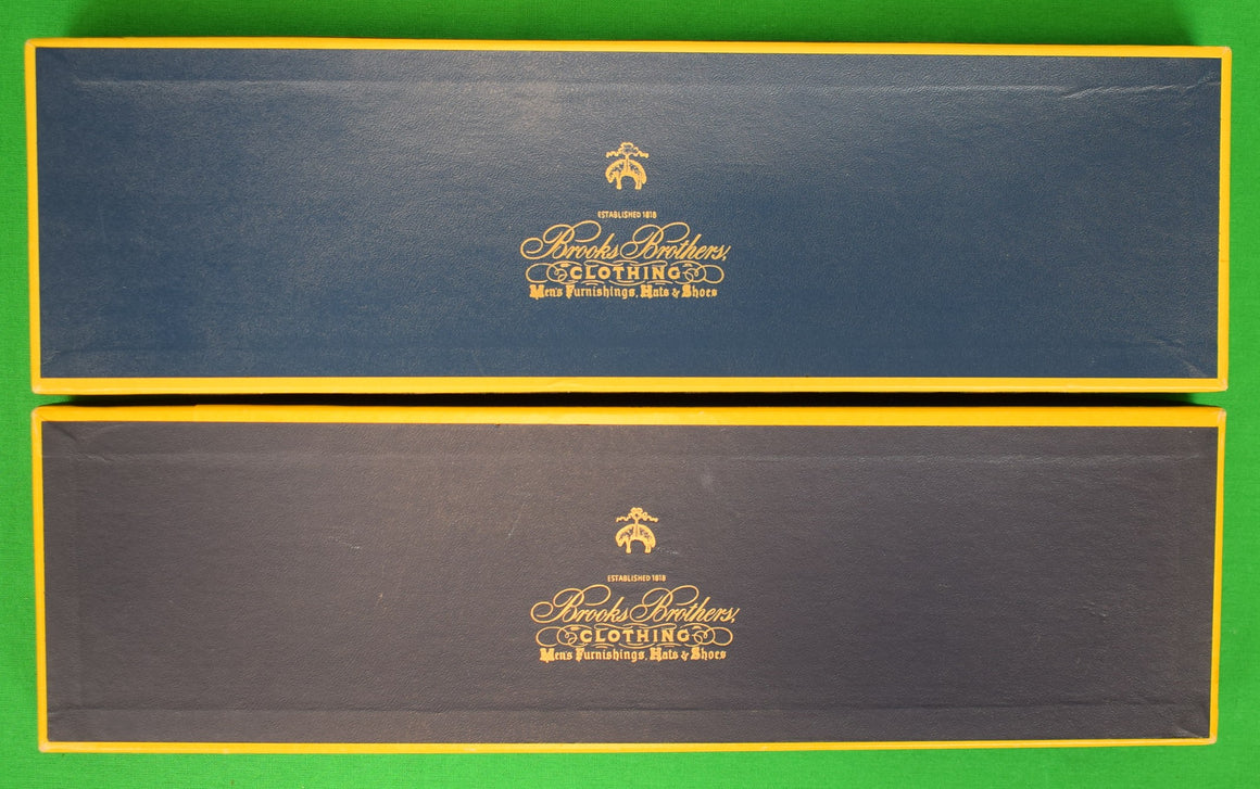 "Pair x Vintage Brooks Brothers Navy w/ Yellow Tie Boxes"