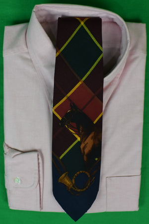 Polo Ralph Lauren Plaid Equestrian Silk Tie