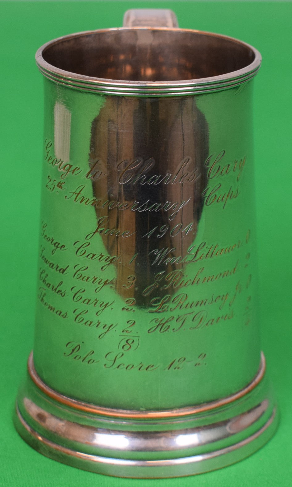 Silver Polo 25th Anniversary Cups c1904 Trophy Mug