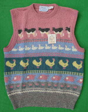 "Trimingham’s Bermuda x Deans Of Scotland Shetland Wool Ladies Fair Isle Sweater Vest" Sz L (NWT)