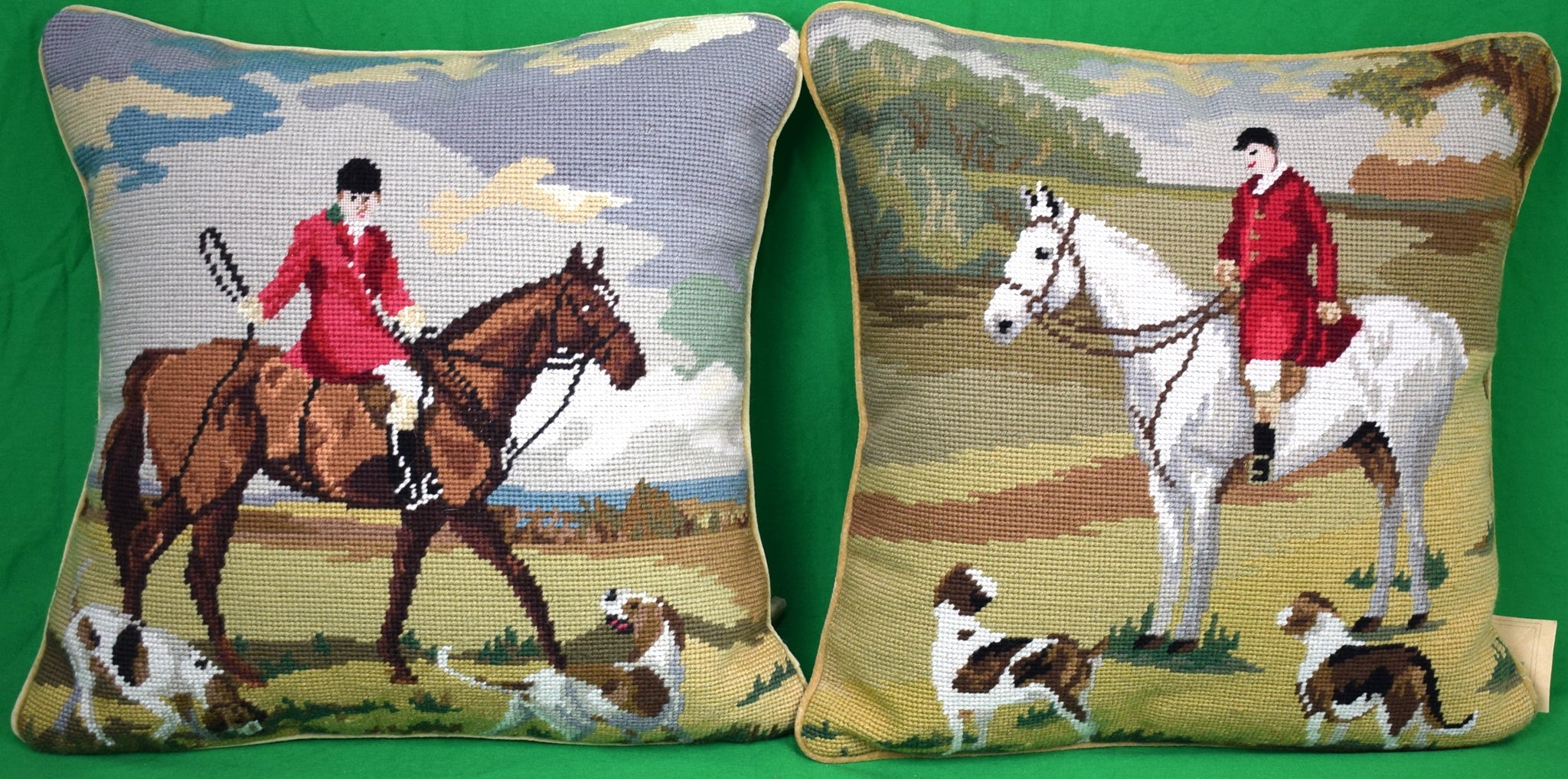 Pair of 19th century needlepoint pillows for sale online