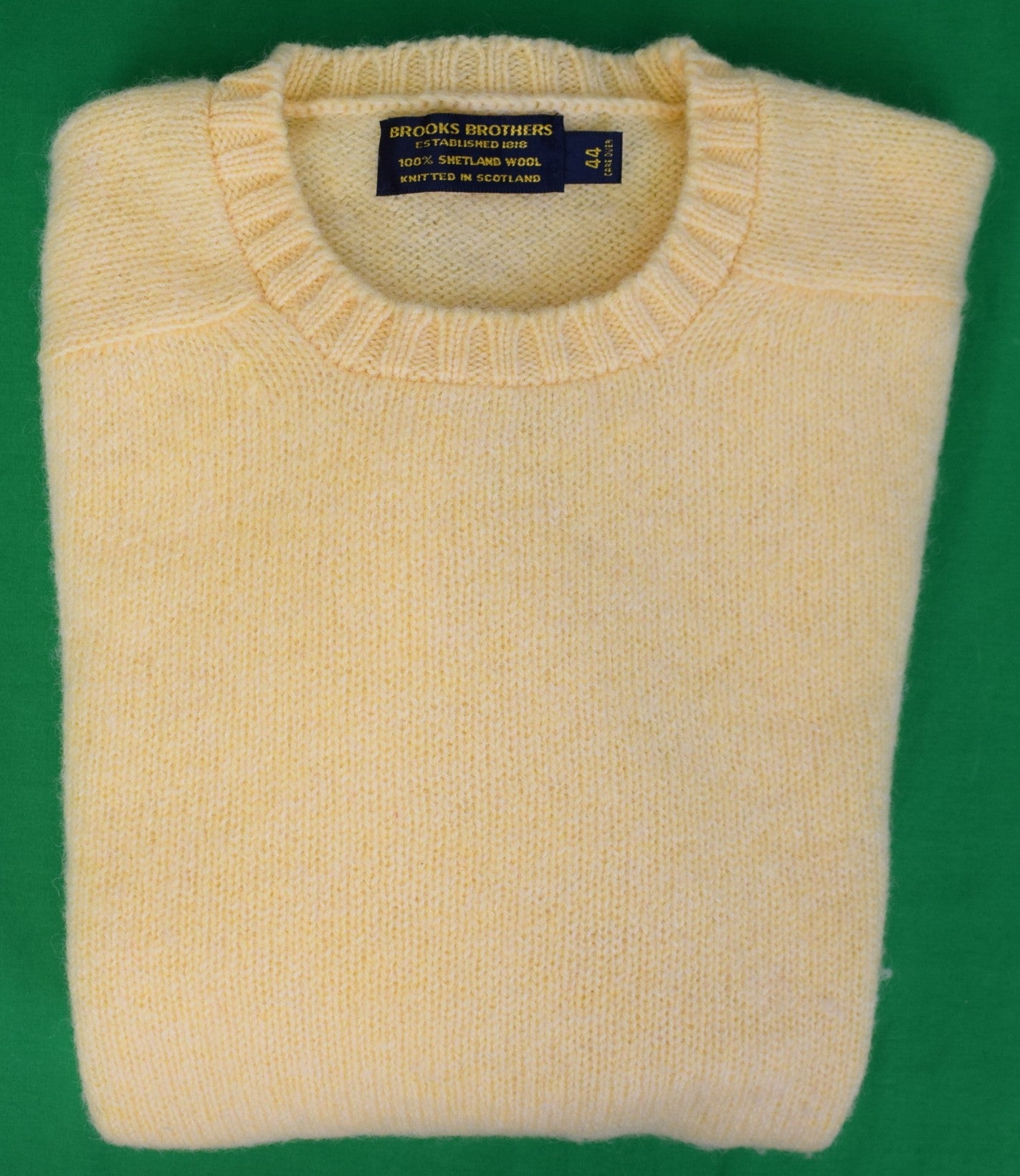 "Brooks Brothers Scottish Shetland Wool Crewneck Sweater" Sz 44 (NWOT)