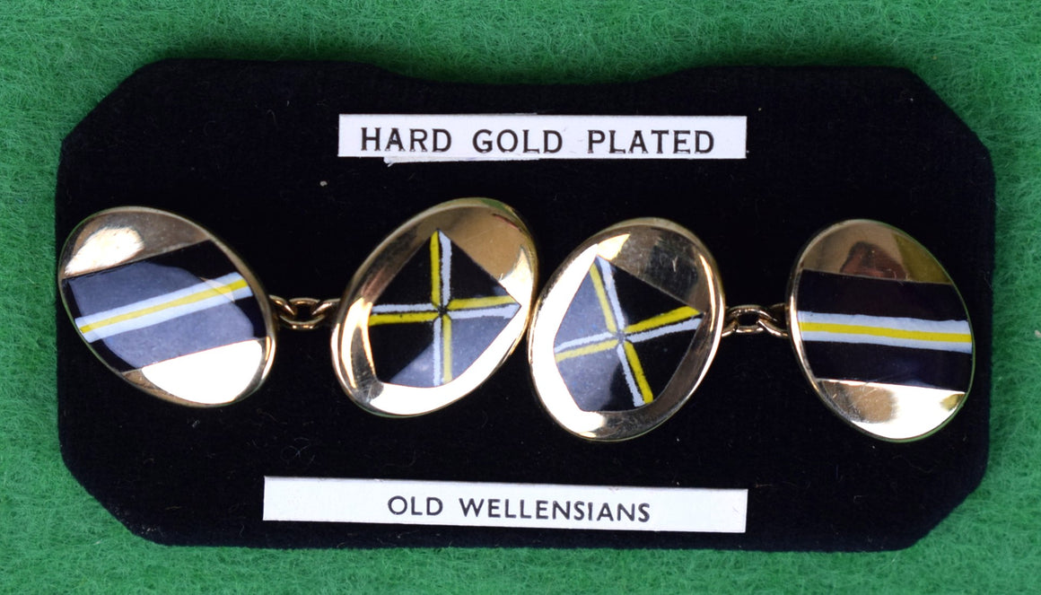 Old Wellensians England Coat of Arms Enamel Cufflinks Made In England (NEW)