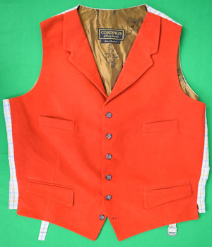 "Cordings London Red Hunting Moleskin Waistcoat" Sz 44R