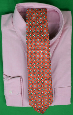 "Ralph Lauren Purple Label Italian Silk Orange/ Green Foulard Tie" (SOLD)