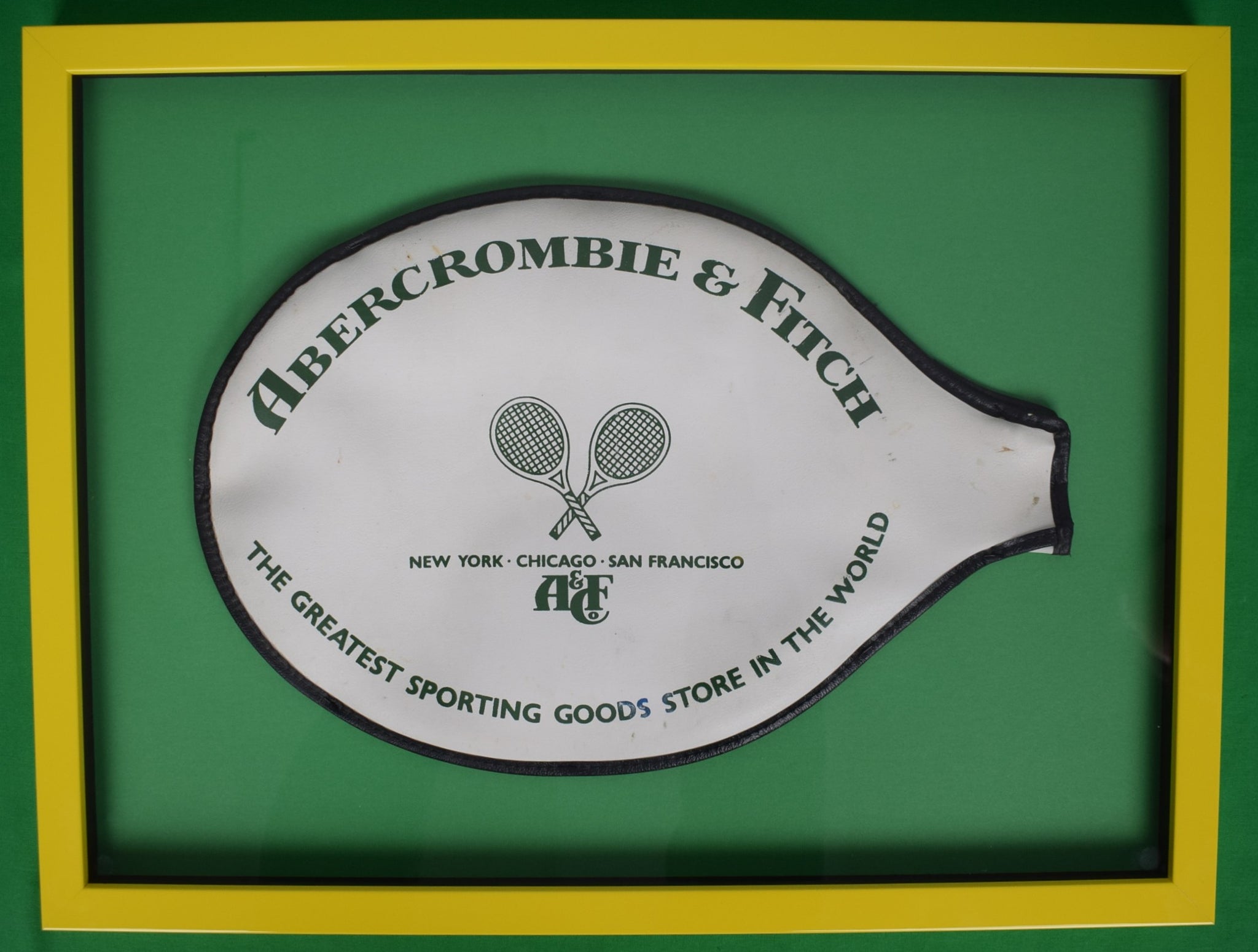 "Abercrombie & Fitch Tennis Racquet Cover" (Framed)