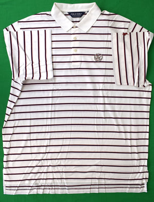 Rolling Rock Club x Ralph Lauren Polo Golf White/ Navy Stripe Shirt Sz: XXL