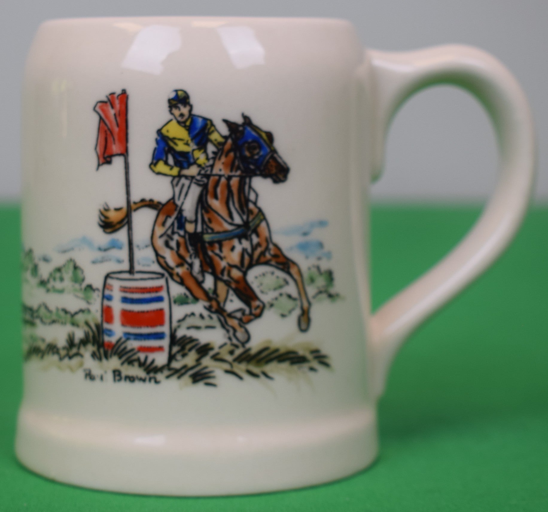 Paul Brown x Brooks Brothers Ceramic Mug w/ Steeplechasing Scene