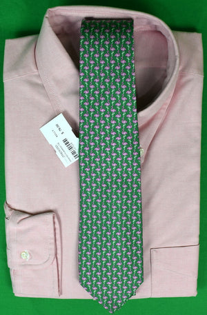 "J Press Pink Flamingo/ Green Silk Tie" (New w/ JP Tag) (SOLD)