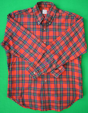 "Brooks Brothers Royal Stewart Tartan Cotton/ Wool Flannel BD Sport Shirt" Sz 16 1/2-R