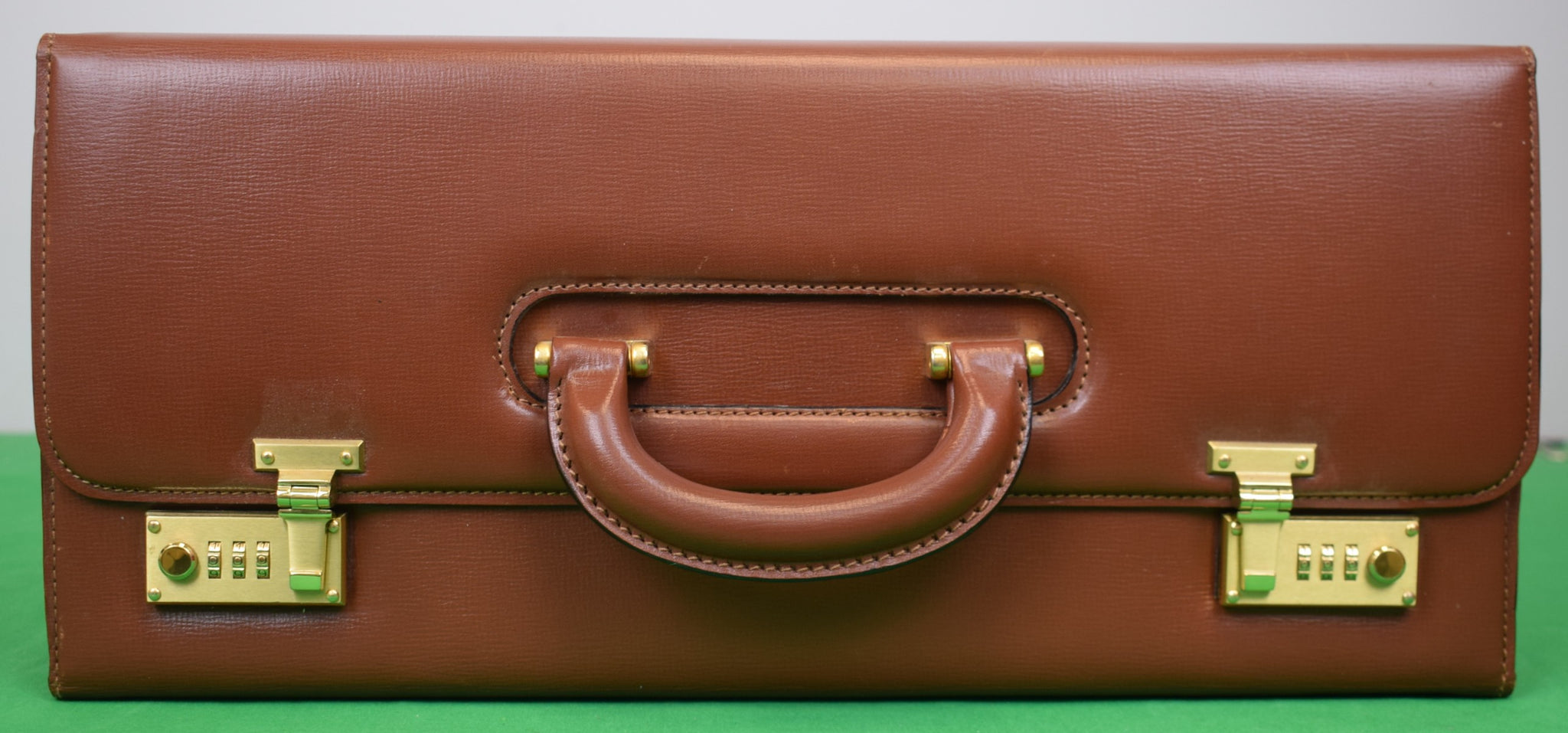 Mädler Of Zurich Brown Leather Attache/ Valise Case w/ Brass Hardware