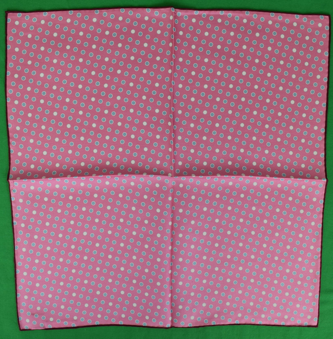 Seaward & Stearn London Pink Dots English Silk Pocket Square (NWOT)
