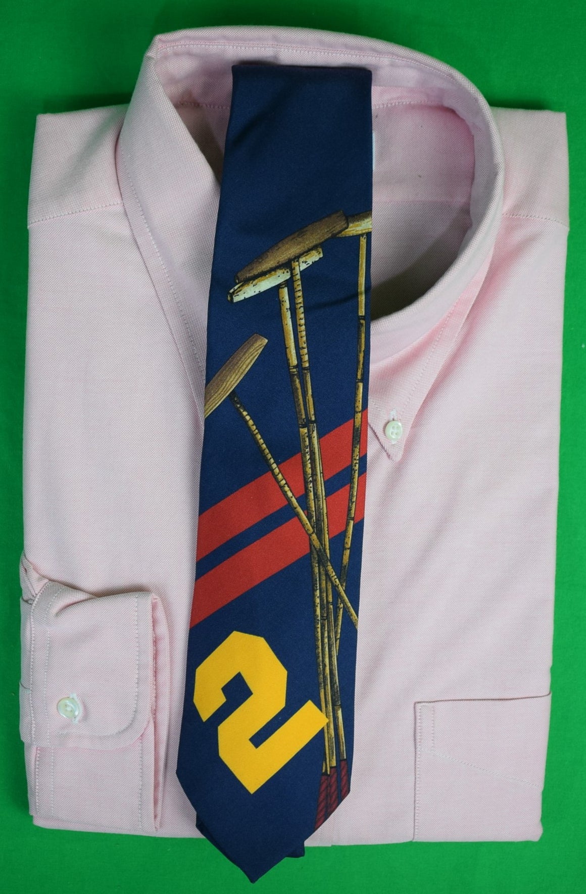 "Polo Ralph Lauren Navy Italian Silk Mallets w/ #2 Tie"
