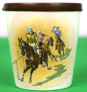 Glazed Ceramic Horse Racing Mug