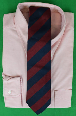 O'Connell's x Atkinsons English Silk Tie w/ Burgundy/ Navy Repp Stripe (NWOT)