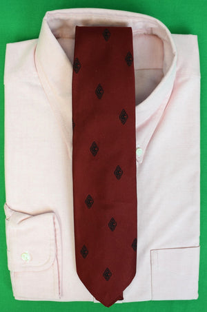 "The Cap And Gown Club Of Princeton Burgundy Silk Tie"