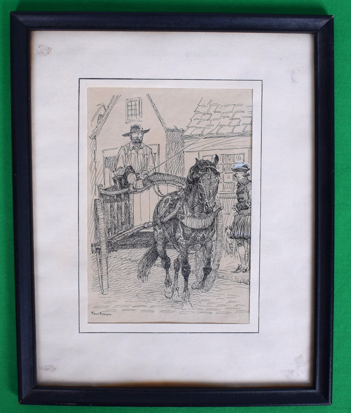 Paul Brown Pen & Ink Drawing Of The Godolphin Mare