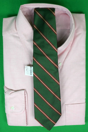 J. Press Regimental Green/ Burg Stripe Silk Tie (New w/ JP Tag)