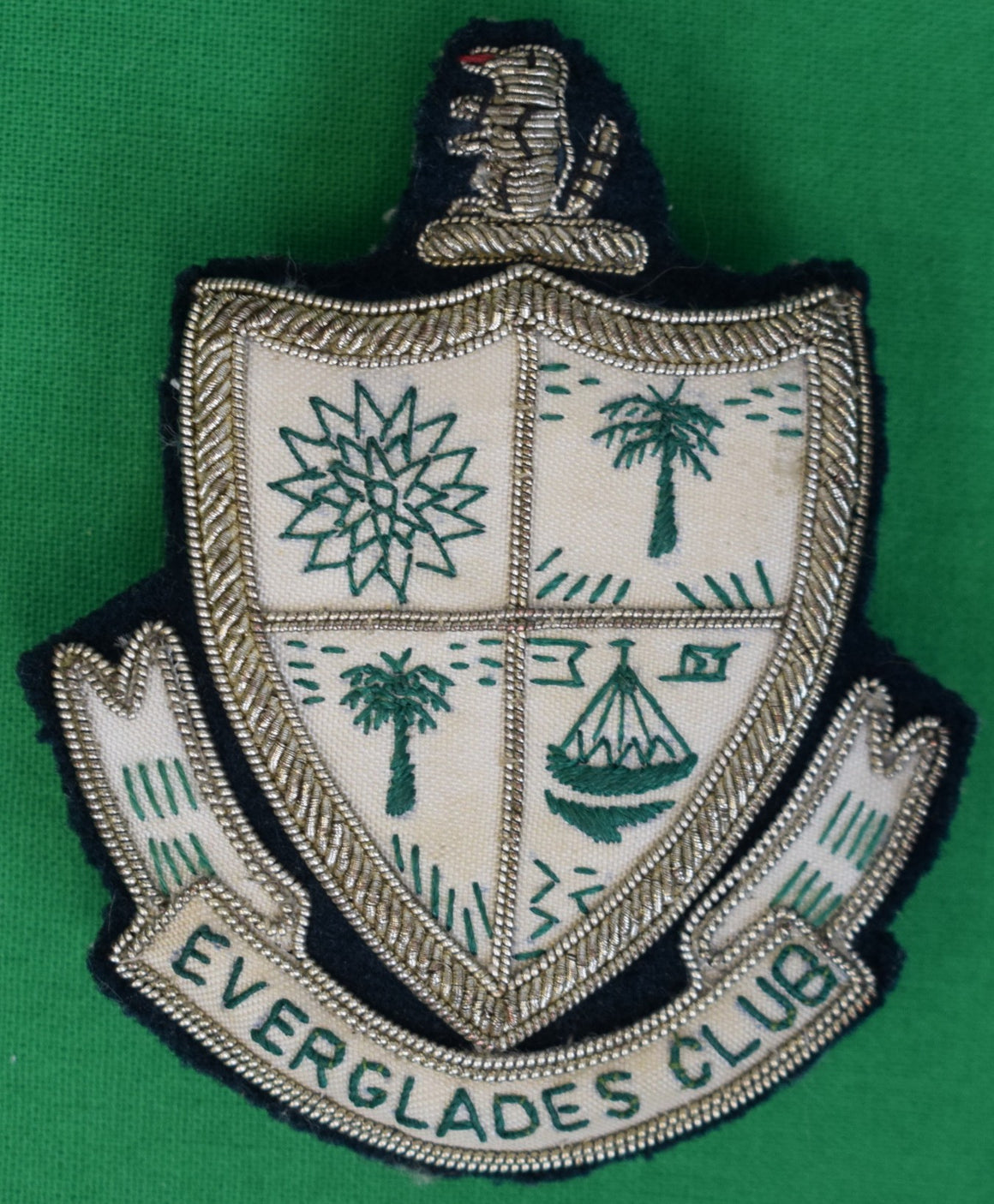 "The Everglades Club Palm Beach Silver Bullion Blazer Badge"