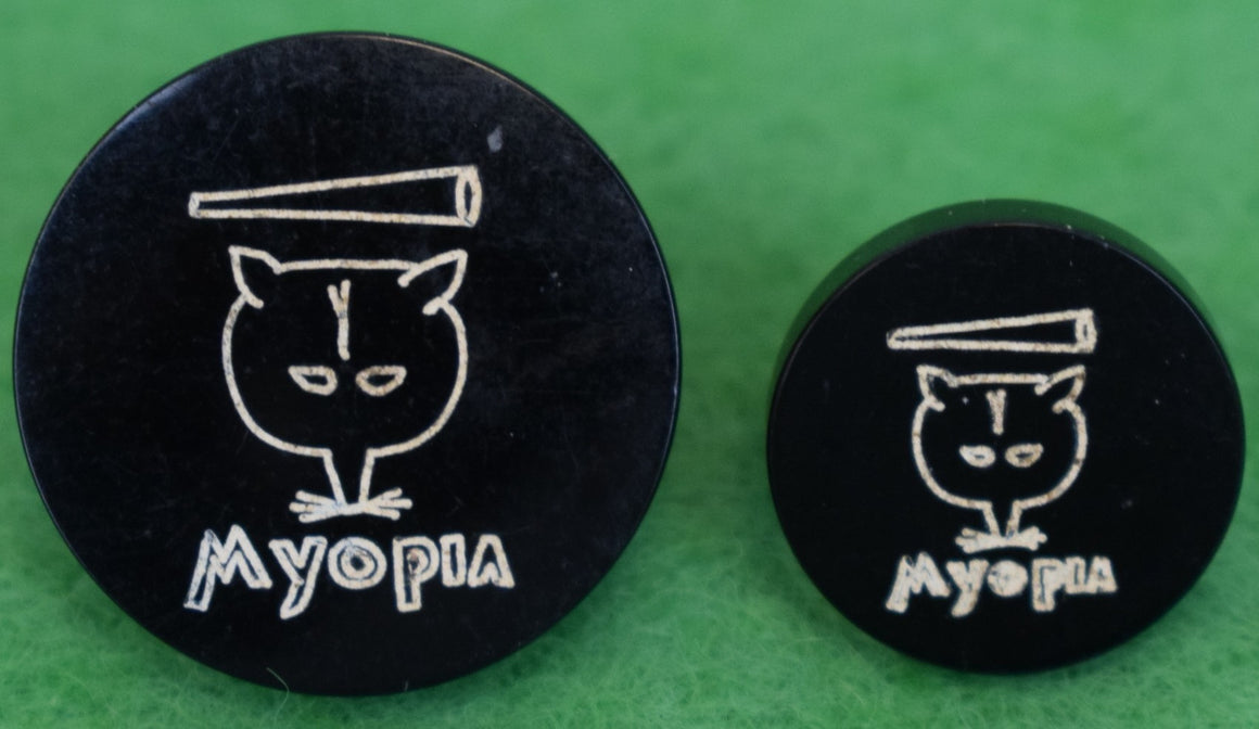 Set x 2 Myopia Hunt Club Black Horn Buttons