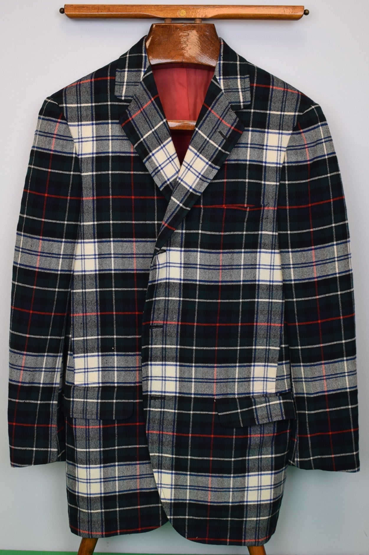 "The Andover Shop Dress Gordon Tartan Flannel c1963 Club Blazer" Sz 42R