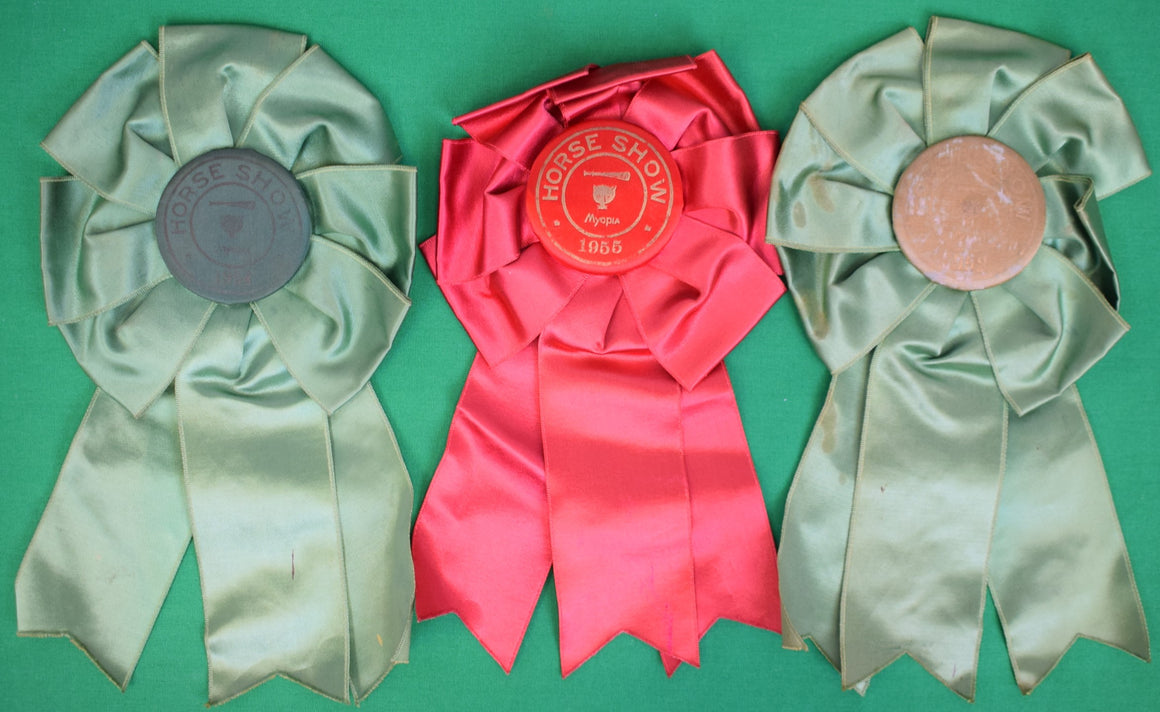 Set x 3 Myopia Hunt Club c1950s Horse Show Ribbons