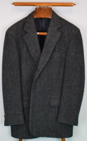 O'Connell's Char Blue/ Grey Harris Tweed Herringbone Sport Coat Sz 42L